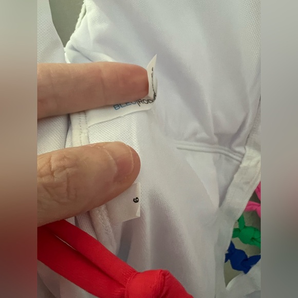 New Bleu by Rod Beattie Core-Lace-Down Mio One-Piece in White Rainbow - Picture 6 of 6